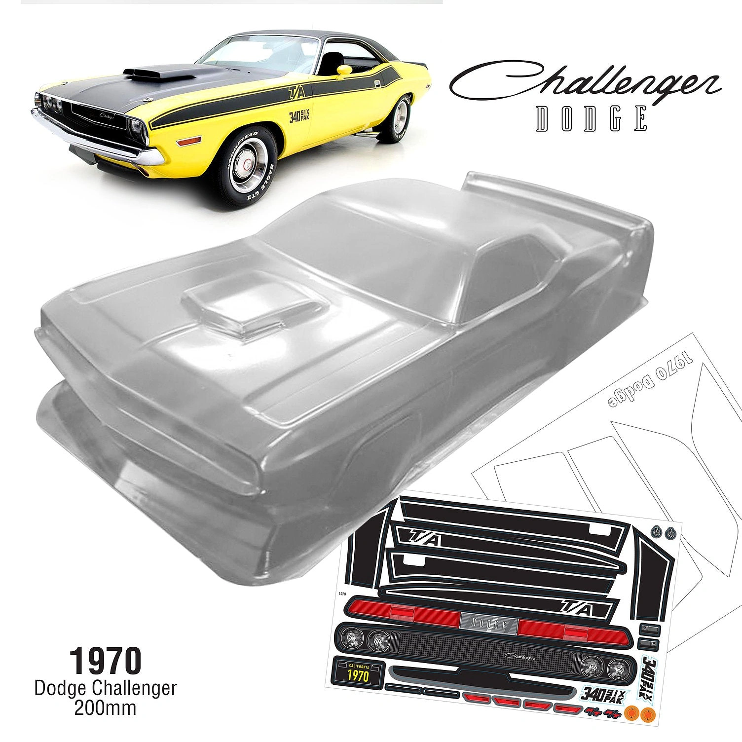 1970 Dodge Challenger: 1/10 Scale Beauty for TT01/TT02 - Relive the Muscle Car Era!
